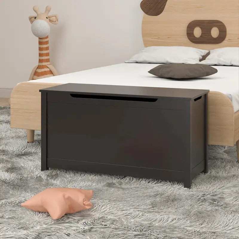Contenitore portagiochi in legno per bambini con coperchio incernierato di sicurezza, per bambini dai 3 anni in su