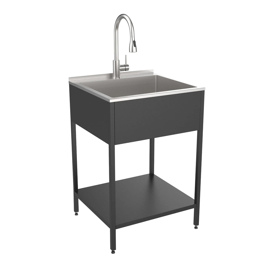 Lavatoio e mobile in acciaio inox 24" L x 22" P x 35" H