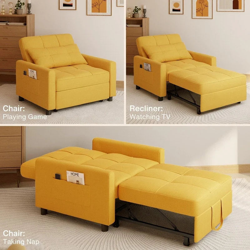 Divano letto trasformabile 3-in-1, Poltrona letto estraibile, Letto pieghevole convertibile per soggiorno