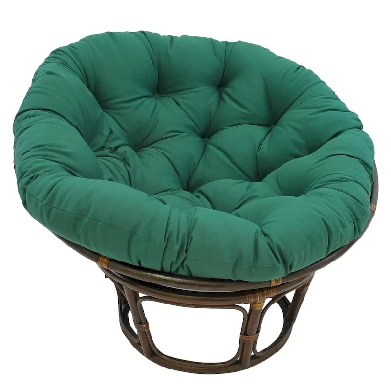 Sedia Papasan in rattan da 42 pollici con cuscino in twill