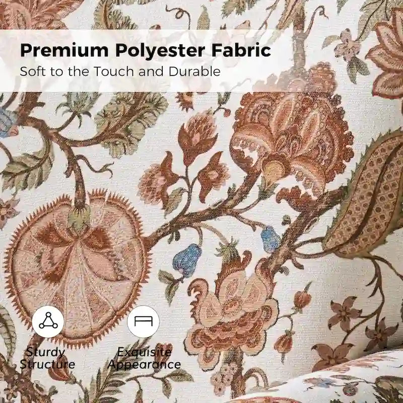 Poltrona girevole a dondolo Georg Comfortable Floral Fabric con braccioli arrotolati di HULALA HOME