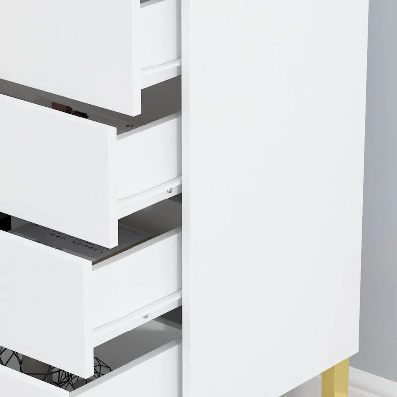 Cassettiera a 5 cassetti Comodino Armadietto contenitore 23,6 L Bianco/Nero