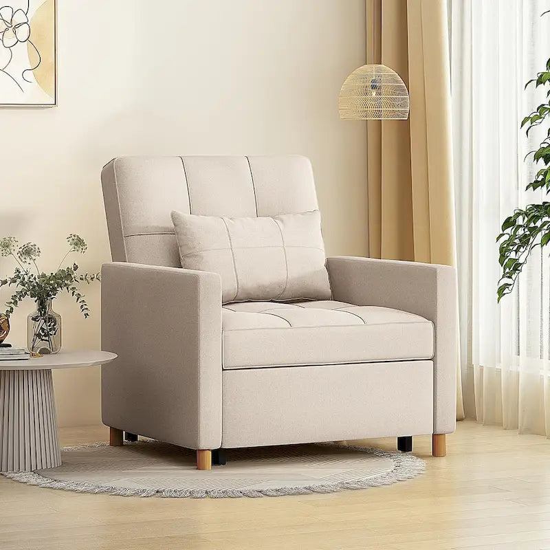 AECOJOY Poltrona Letto 3 in 1 con Cuscino e Schienale Convertibile