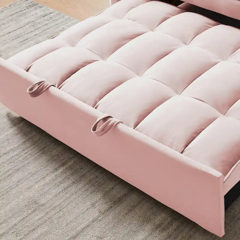 Divano letto 3 in 1 in velluto convertibile con letto estraibile e schienale reclinabile