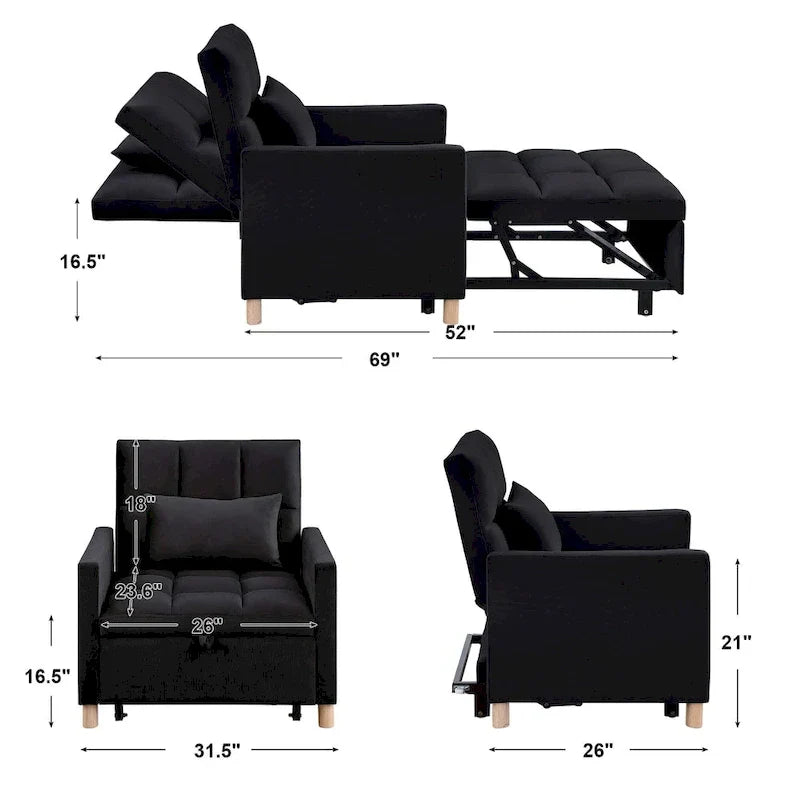 Aukfa Divano Letto Trasformabile per Una Persona con Cuscino