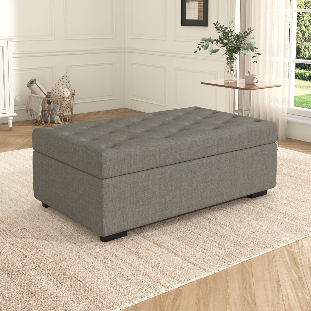 Divano Letto Pieghevole, Pouf da 49.6 con Divano Letto Pieghevole, Pouf Convertibile con Materasso Memory e Design Trapuntato