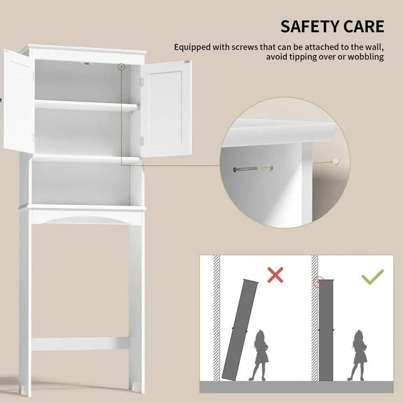 Mobiletto portaoggetti per bagno, mobiletto portaoggetti per WC, mensola da bagno sopra il WC, salvaspazio per WC