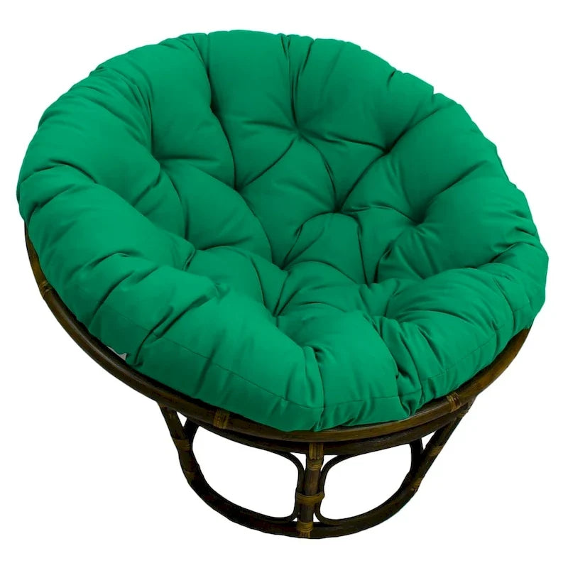 Sedia Papasan in rattan da 42 pollici con cuscino in twill