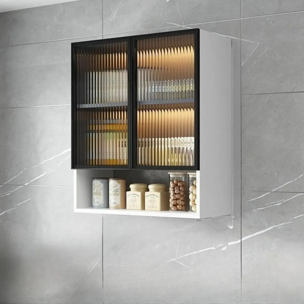 Madia pensile da cucina grigia in legno