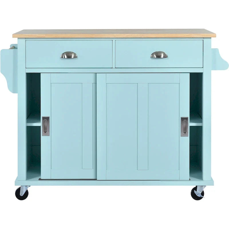 Carrello da cucina con piano d'appoggio ribaltabile in legno di gomma, porta scorrevole a scomparsa con altezza regolabile, isola da cucina su 4 ruote
