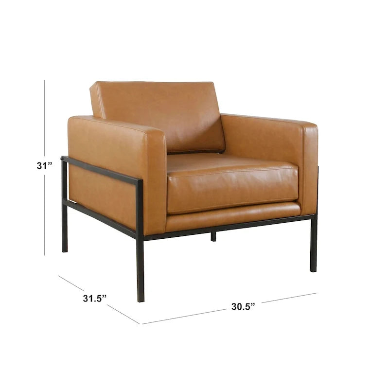 Poltrona club moderna HomePop imbottita con struttura in metallo