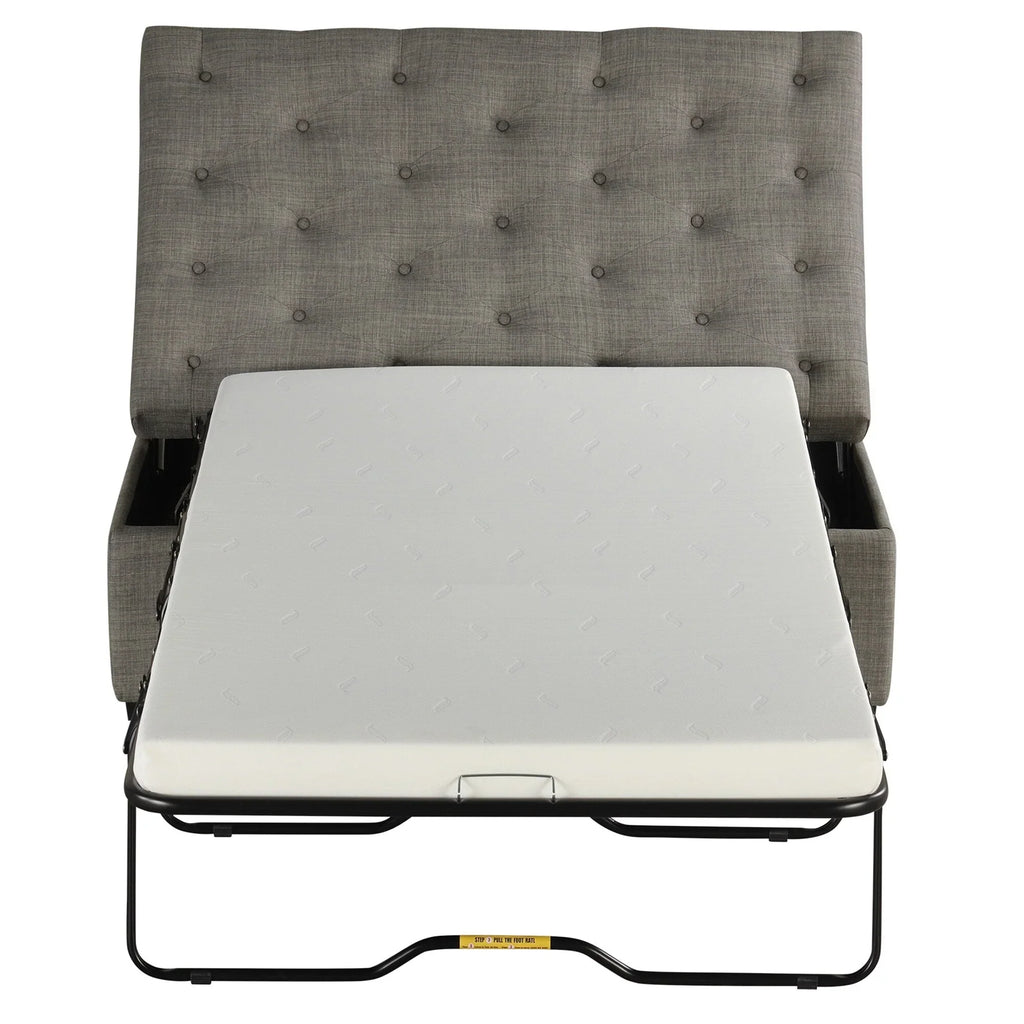 Divano Letto Pieghevole, Pouf da 49.6 con Divano Letto Pieghevole, Pouf Convertibile con Materasso Memory e Design Trapuntato