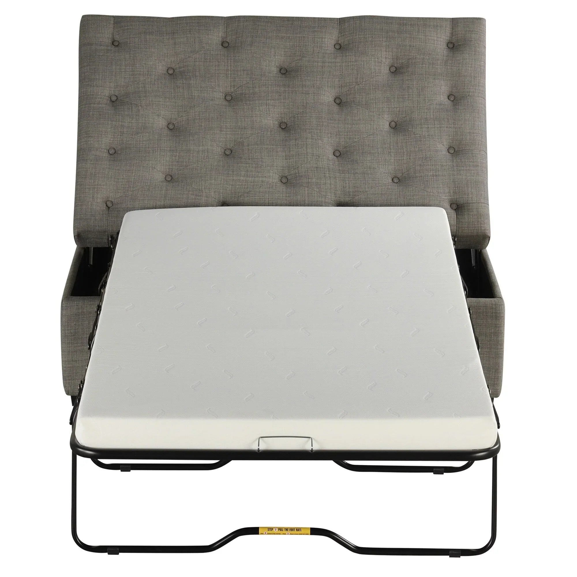 Divano Letto Pieghevole, Pouf da 49.6 con Divano Letto Pieghevole, Pouf Convertibile con Materasso Memory e Design Trapuntato