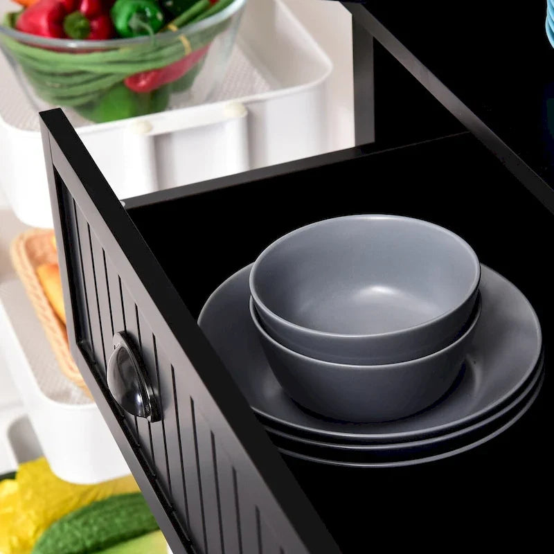 Armadio dispensa da cucina da 72 pollici, mobile tradizionale autoportante con 4 ante e 3 ripiani regolabili, ampio cassetto centrale