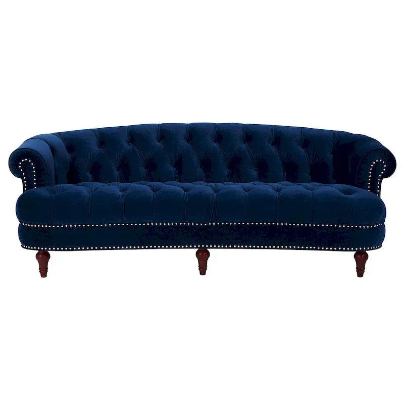 Divano Chesterfield trapuntato in velluto La Rosa 84 Mid-Century Modern