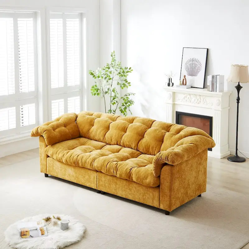 99.2  Divano profondo Chenille Comfort, Divano soffice effetto nuvola imbottito