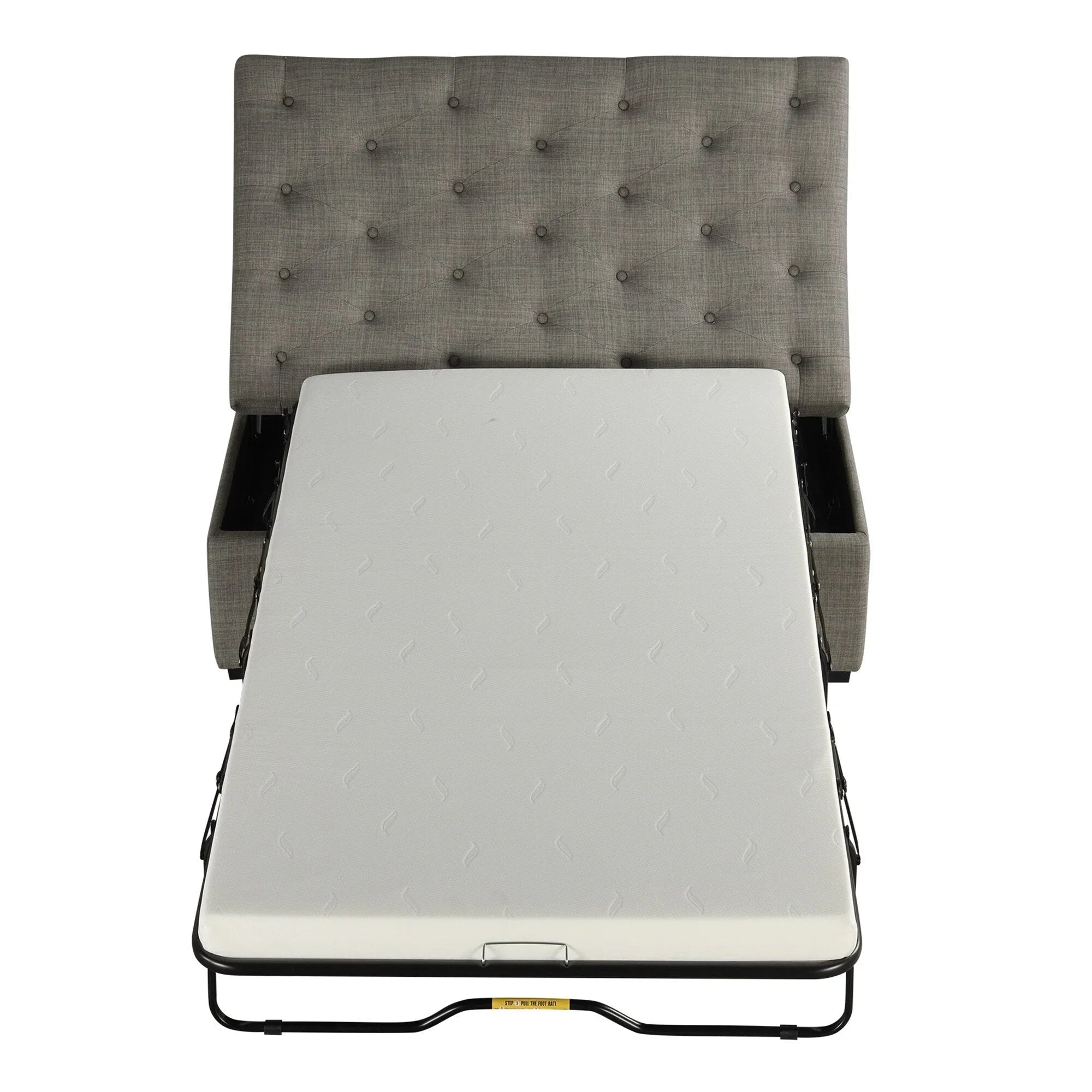 Divano Letto Pieghevole, Pouf da 49.6 con Divano Letto Pieghevole, Pouf Convertibile con Materasso Memory e Design Trapuntato