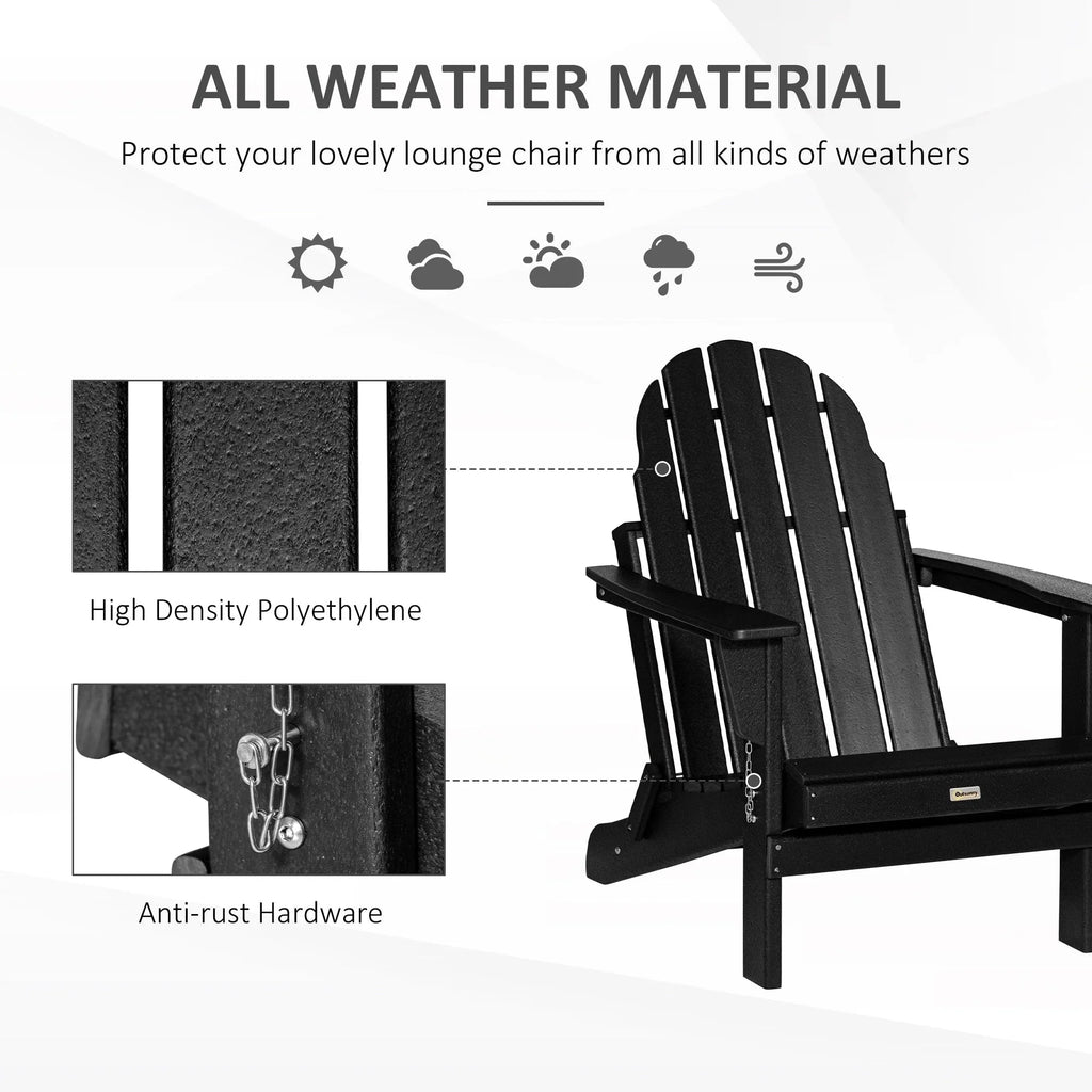 Sedia Adirondack pieghevole, sedie a sdraio in plastica HDPE per esterni per tutte le stagioni, per patio, terrazza e arredi da giardino