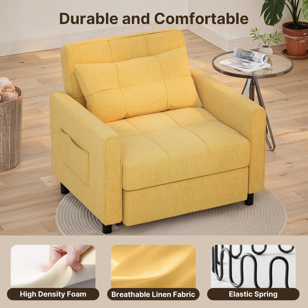 Divano letto trasformabile 3-in-1, Poltrona letto estraibile, Letto pieghevole convertibile per soggiorno