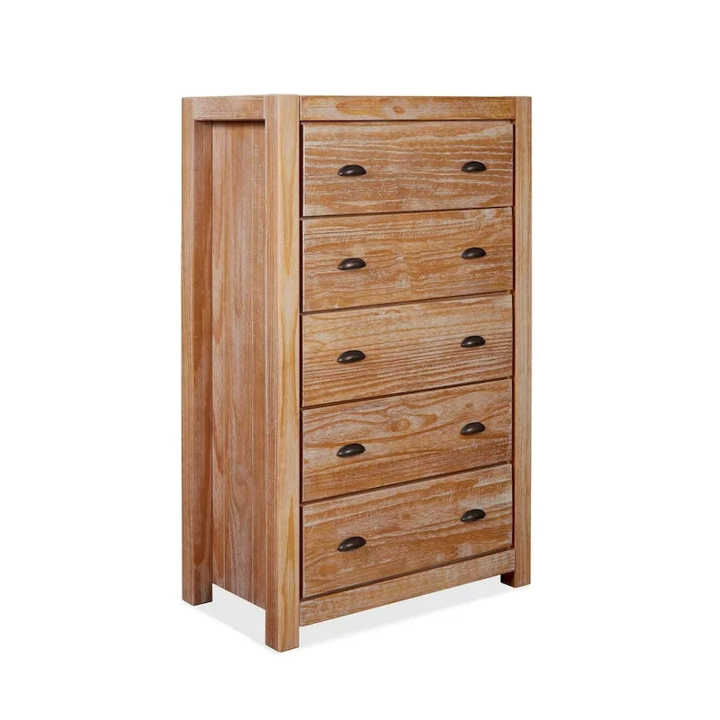 Cassettiera 5 cassetti in legno massello Montauk di Grain Wood Furniture