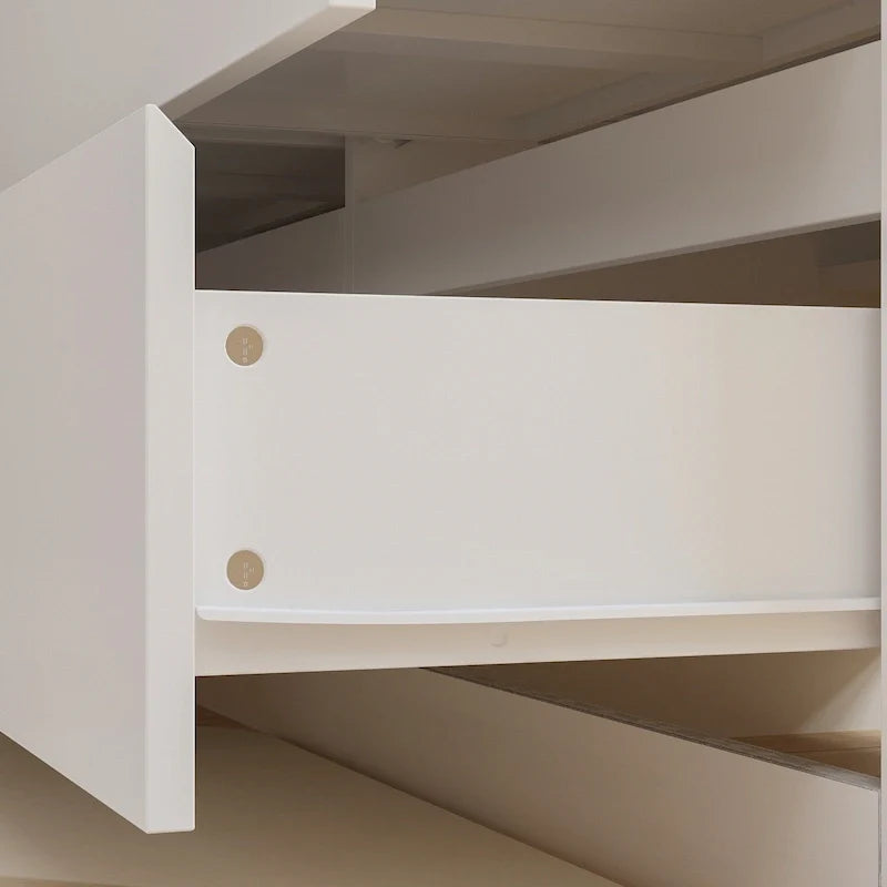 Cassettiera e Scrivania Girevole a 32,7H, con 6 Cassetti, Tavolo da Trucco, Bianco/Nero