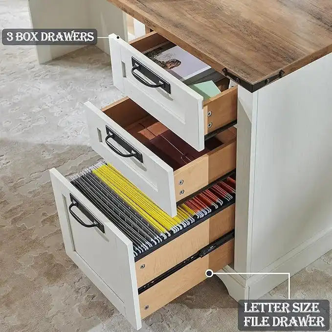 60 Scrivania Direzionale a L da Fattoria, Scrivania ad Angolo in Legno, Scrivania per Computer