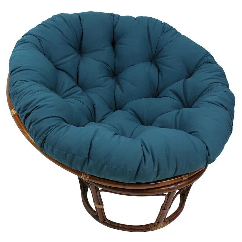 Sedia Papasan in rattan da 42 pollici con cuscino in twill