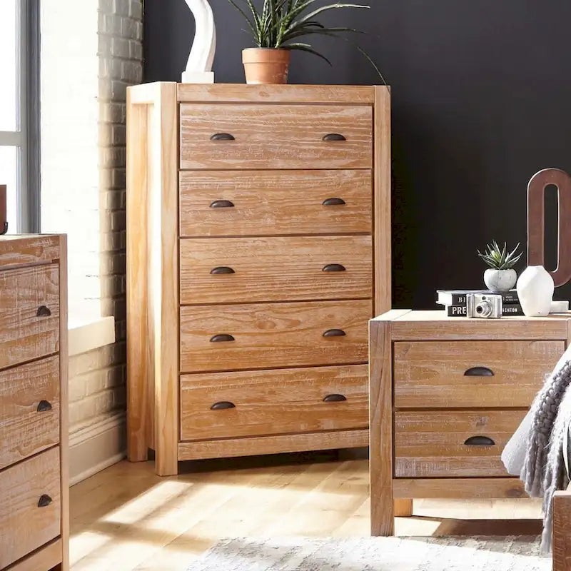 Cassettiera 5 cassetti in legno massello Montauk di Grain Wood Furniture
