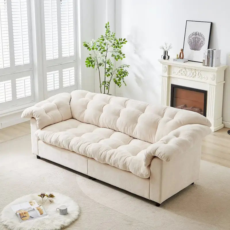 99.2  Divano profondo Chenille Comfort, Divano soffice effetto nuvola imbottito