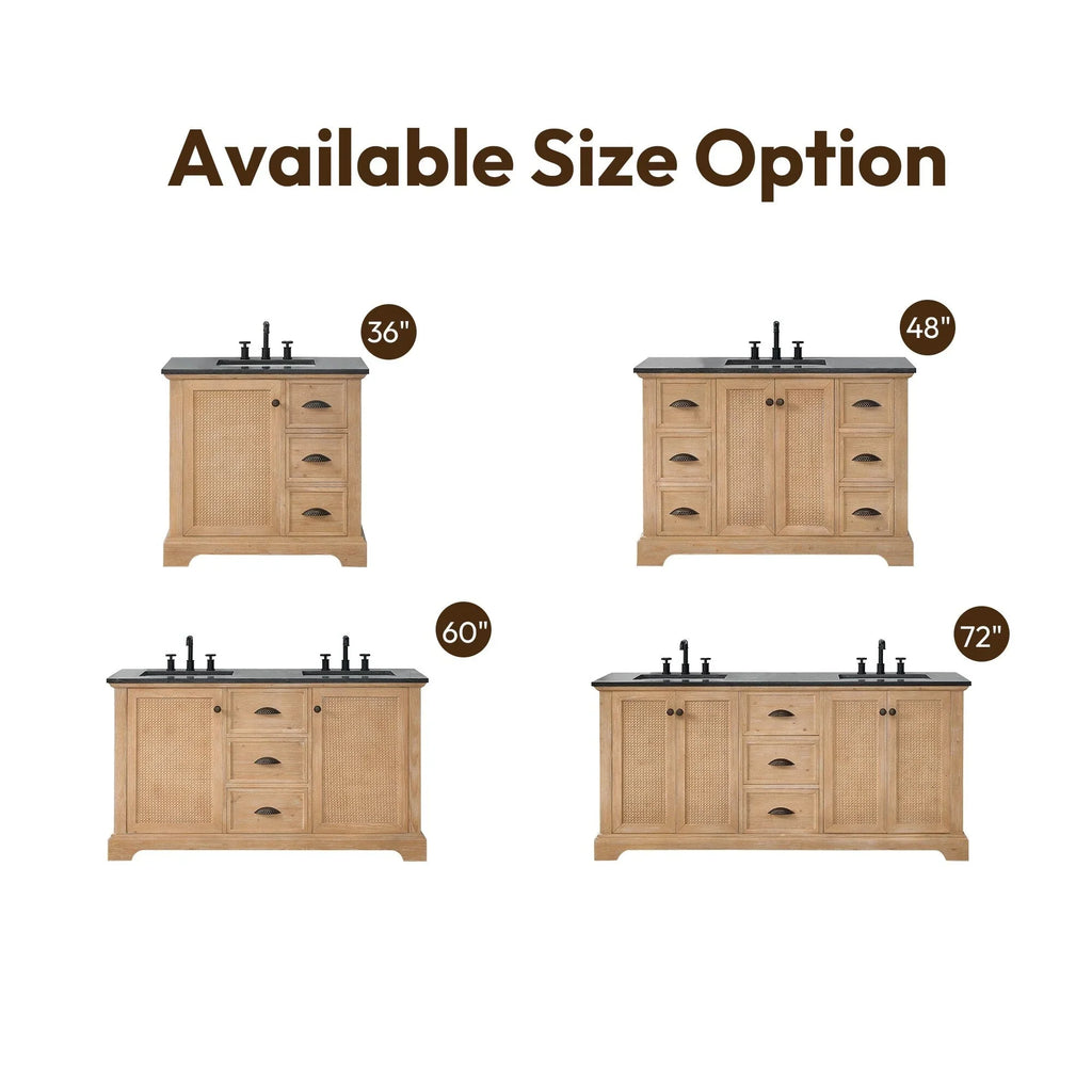 Mobile bagno Hervas con top in marmo naturale senza specchio
