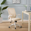 Javlergo Sedia da Ufficio Girevole a Schienale Medio con Supporto Lombare, Sedia da Scrivania Ergonomica da Computer in Rete con Braccioli
