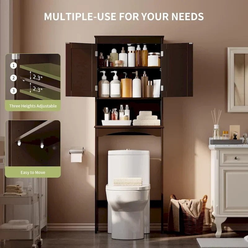 Mobiletto portaoggetti per bagno, mobiletto portaoggetti per WC, mensola da bagno sopra il WC, salvaspazio per WC