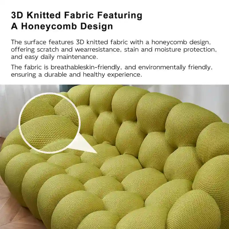 Divano pigro curvo a bolla 2 posti a nido d'ape con tessuto 3D per soggiorno salotto appartamento