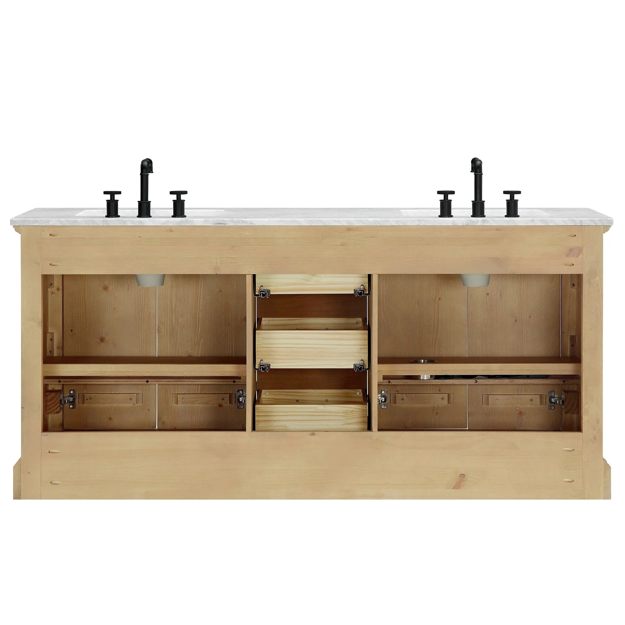 Mobile bagno Hervas con top in marmo naturale senza specchio