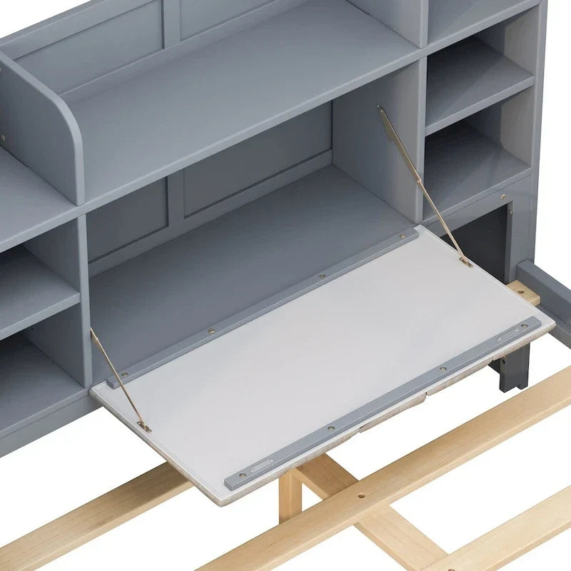 Struttura letto con 4 cassetti contenitore portatili sotto il letto