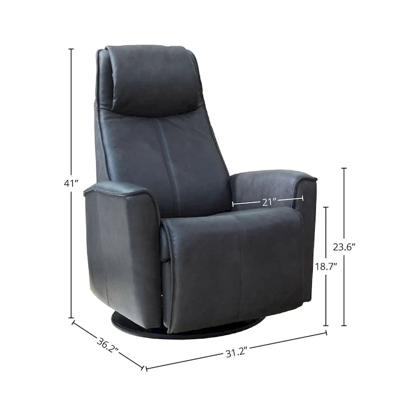 Poltrona reclinabile girevole Fjords Urban Leather
