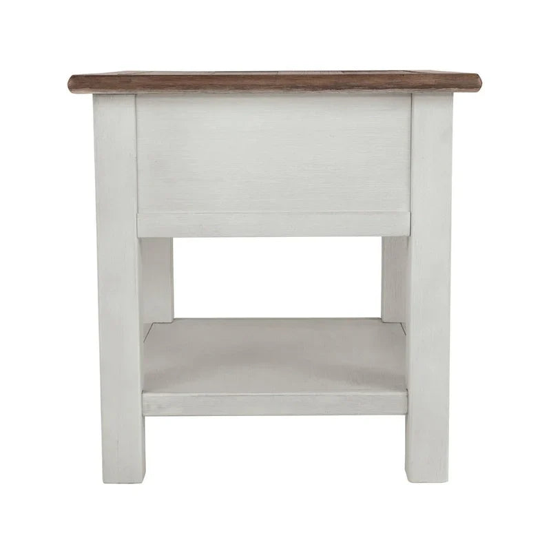 Tavolino occasionale Bolanburg bianco anticato/marrone