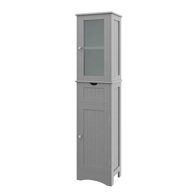 Colonna da bagno alta, autoportante, con ante e cassetto