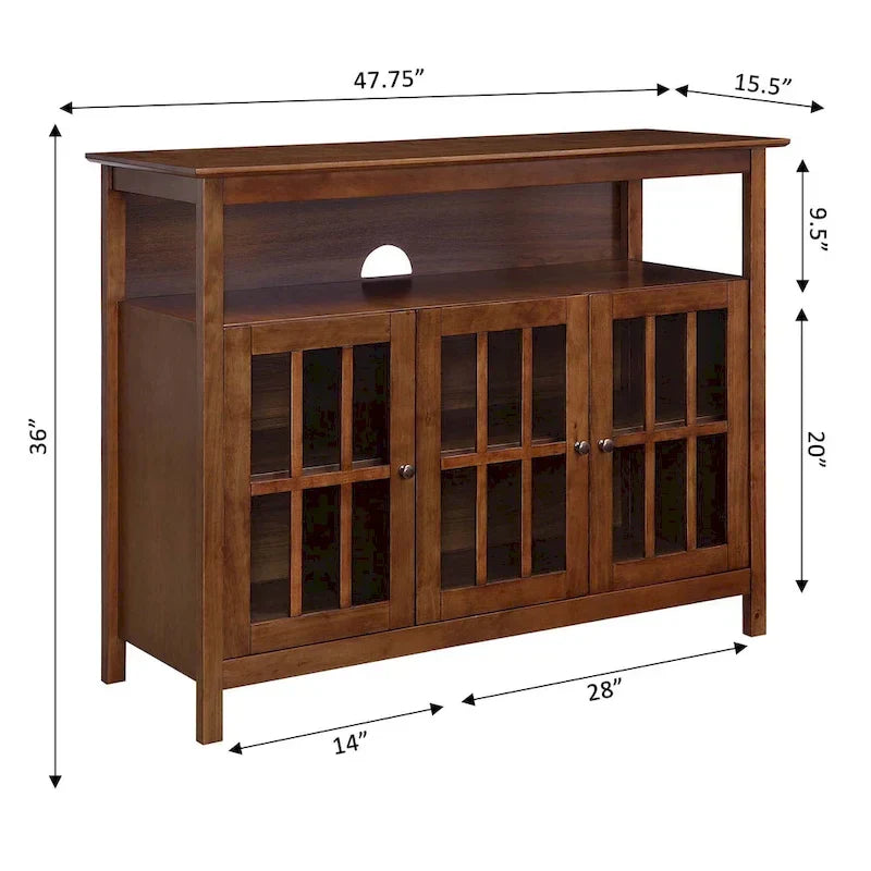 Convenience Concepts Big Sur Mobile TV Stand Deluxe con Armadietti e Ripiano per TV fino a 55 Pollici
