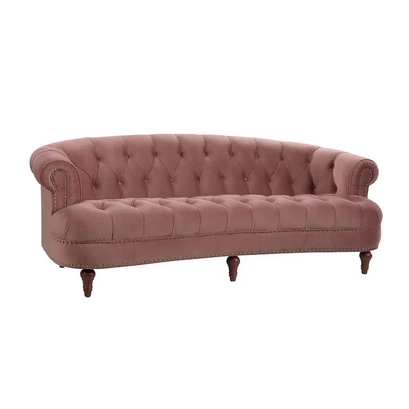 Divano Chesterfield trapuntato in velluto La Rosa 84 Mid-Century Modern