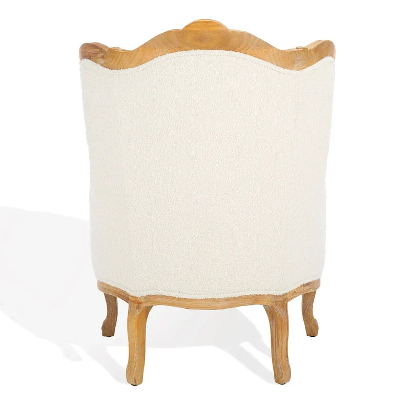 Poltrona con orecchioni Kali Oak in lino naturale - 34Lx34Px40H