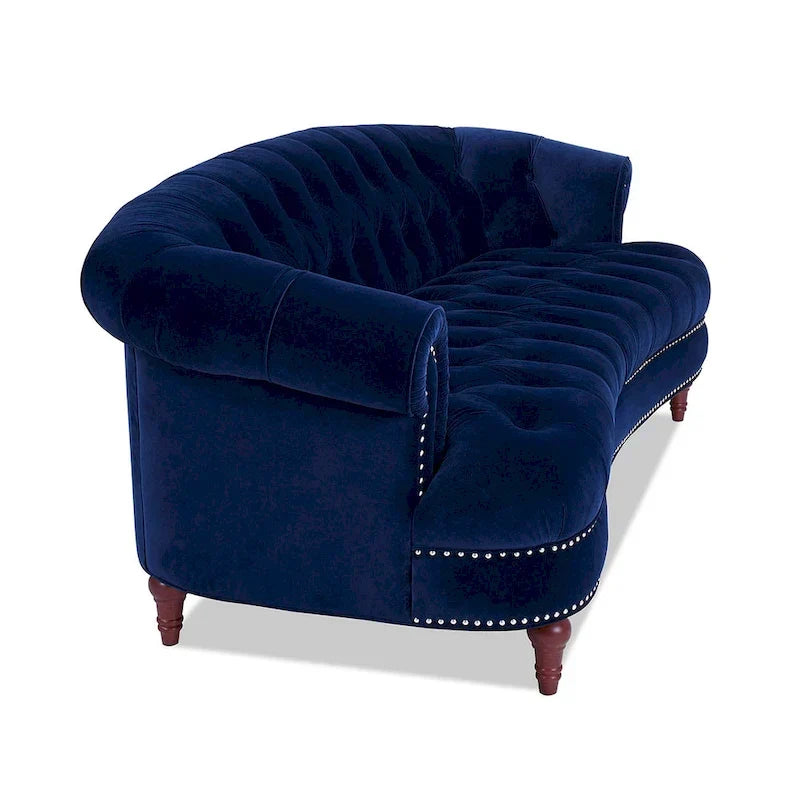 Divano Chesterfield trapuntato in velluto La Rosa 84 Mid-Century Modern