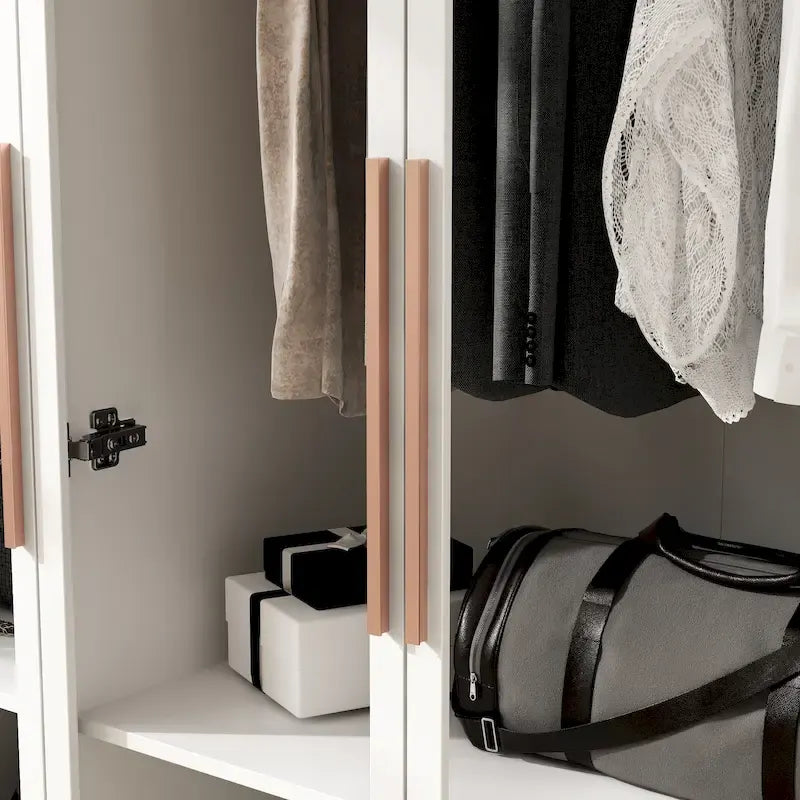 Armadio con ante in vetro da 120 cm con luce LED integrata