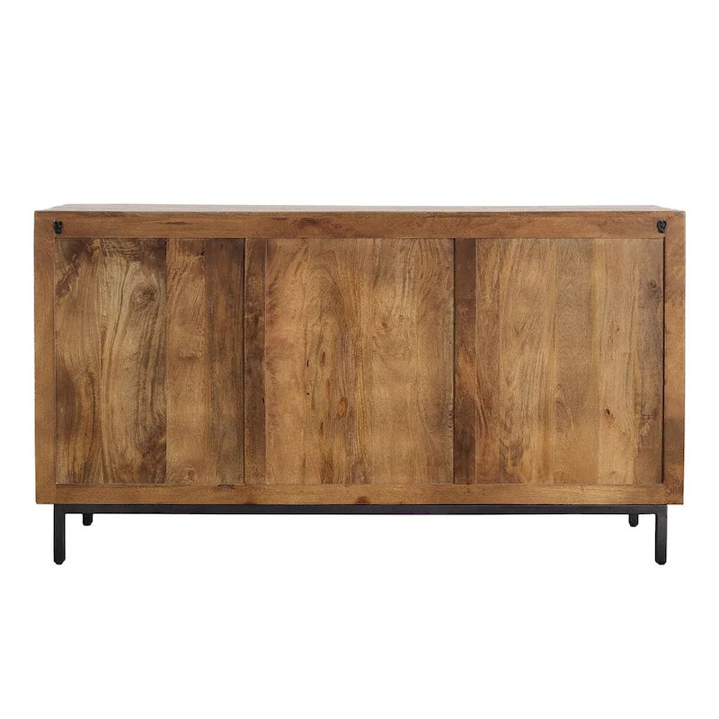 Credenza a 2 cassetti, 63 pollici di larghezza, marrone