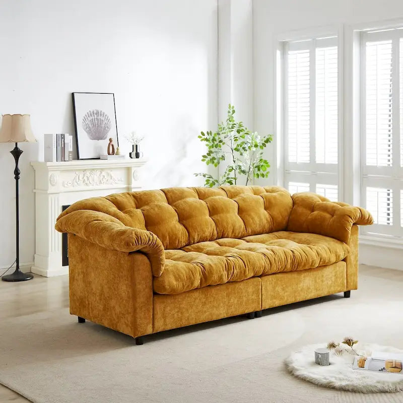 99.2  Divano profondo Chenille Comfort, Divano soffice effetto nuvola imbottito