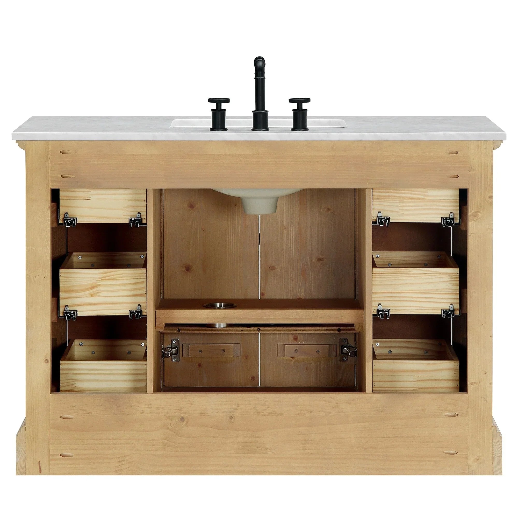 Mobile bagno Hervas con top in marmo naturale senza specchio