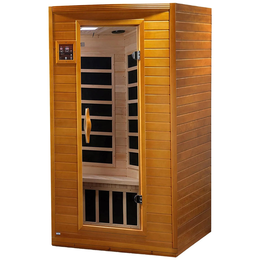 Sauna a infrarossi lontani a bassa EMF per 2 persone, legno di Hemlock canadese