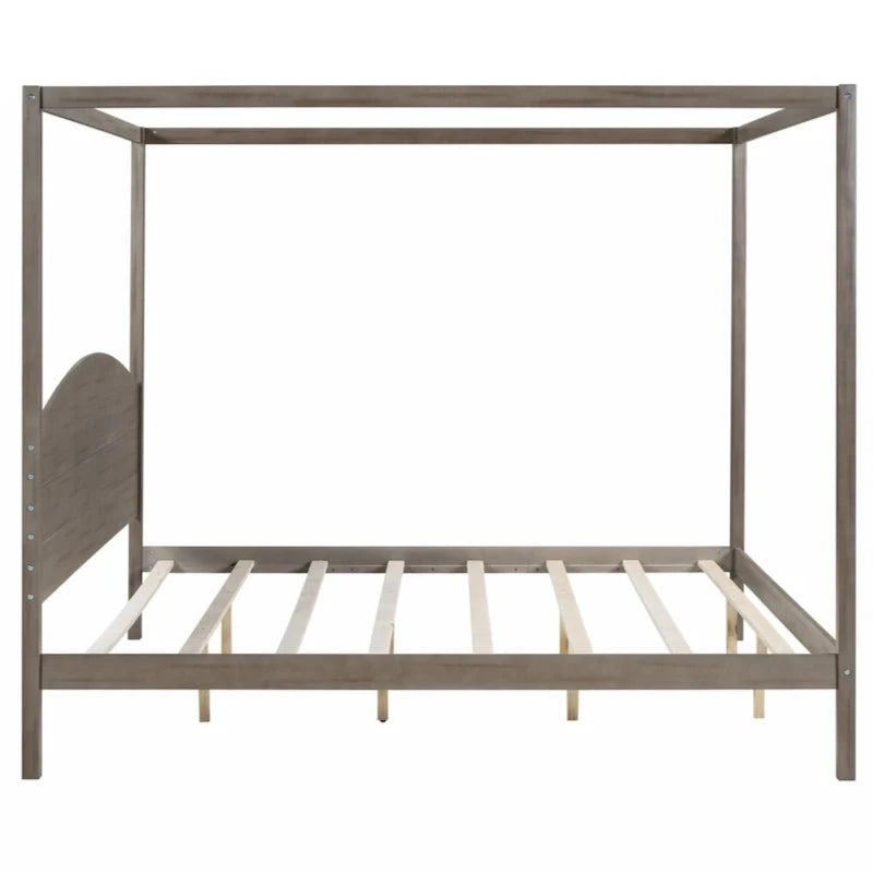 Letto a piattaforma a baldacchino King Size con testiera e gambe di supporto