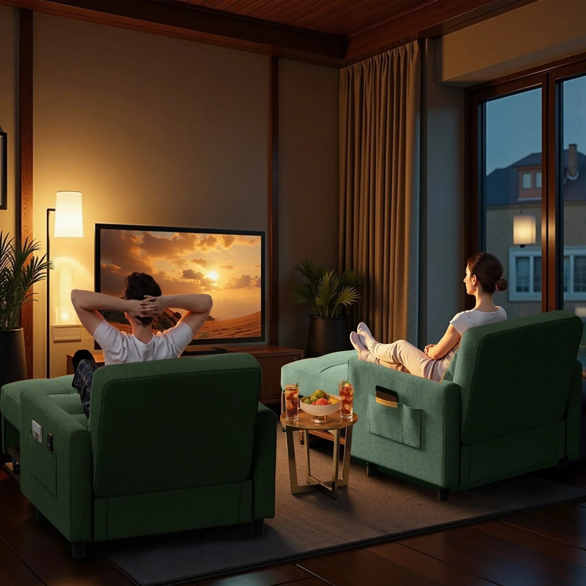 Divano letto trasformabile 3-in-1, Poltrona letto estraibile, Letto pieghevole convertibile per soggiorno