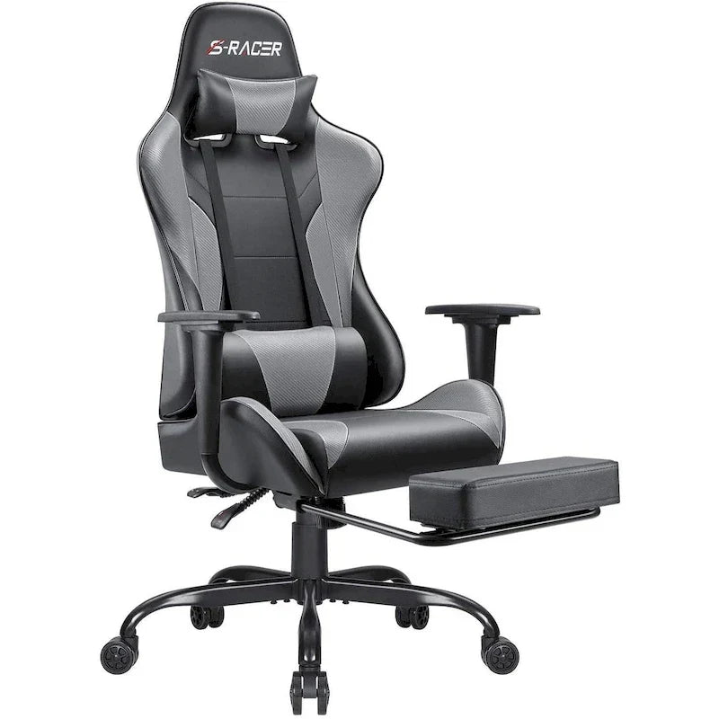 Sedia da gaming con poggiapiedi - Sedia da scrivania ergonomica
